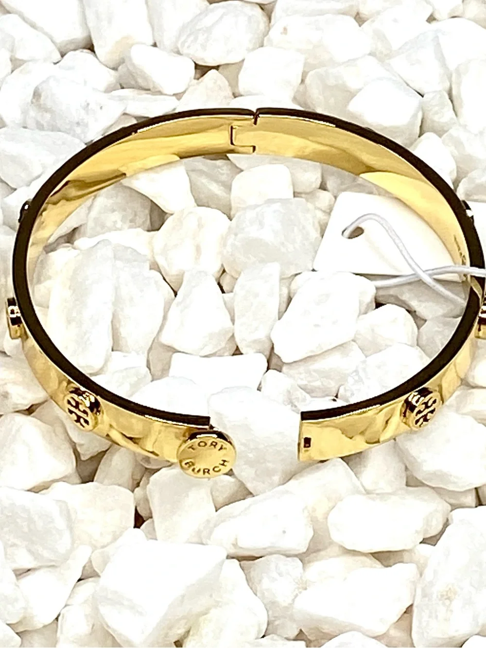 Tory Burch Gold Logo Screw-Accent Bracelet
